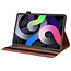 Case2go - Tablet hoes geschikt voor Apple iPad 11 (2025) A16 / Apple iPad 10.9 (2022) - Business Wallet Book Case - Met pasjeshouder - Bruin