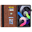 Case2go - Tablet hoes geschikt voor Apple iPad 10.9 (2022) - Business Wallet Book Case - Met pasjeshouder - Bruin