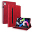 Case2go - Tablet hoes geschikt voor Apple iPad 11 (2025) A16 / Apple iPad 10.9 (2022) - Business Wallet Book Case - Met pasjeshouder - Rood