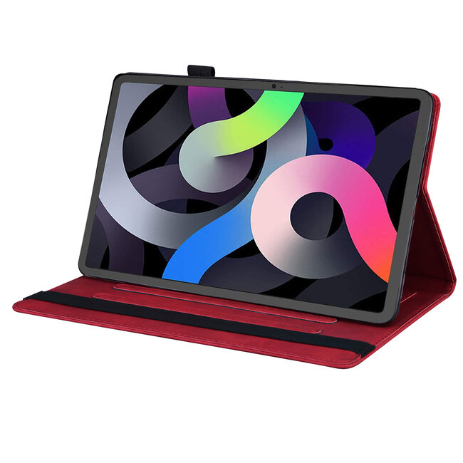 Case2go - Tablet hoes geschikt voor Apple iPad 11 (2025) A16 / Apple iPad 10.9 (2022) - Business Wallet Book Case - Met pasjeshouder - Rood
