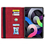 Case2go - Tablet hoes geschikt voor Apple iPad 11 (2025) A16 / Apple iPad 10.9 (2022) - Business Wallet Book Case - Met pasjeshouder - Rood