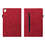 Case2go - Tablet hoes geschikt voor iPad 10.2 (2021/2020/2019) - Business Wallet Book Case - Met pasjeshouder - Rood