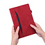 Case2go - Tablet hoes geschikt voor iPad 10.2 (2021/2020/2019) - Business Wallet Book Case - Met pasjeshouder - Rood