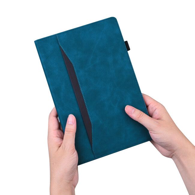 Case2go - Tablet hoes geschikt voor iPad 10.2 (2021/2020/2019) - Business Wallet Book Case - Met pasjeshouder - Donker Blauw