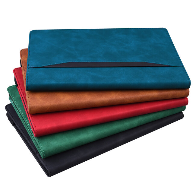 Case2go - Tablet hoes geschikt voor iPad 10.2 (2021/2020/2019) - Business Wallet Book Case - Met pasjeshouder - Donker Blauw