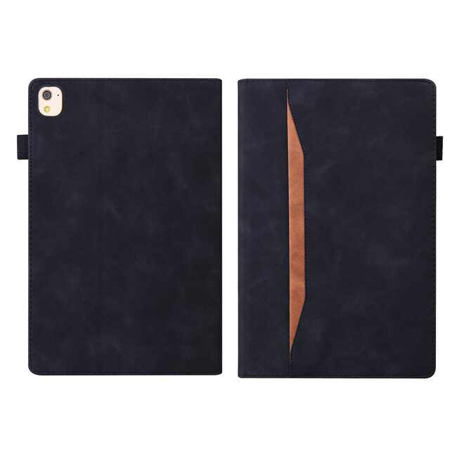 Case2go - Tablet hoes geschikt voor iPad 10.2 (2021/2020/2019) - Business Wallet Book Case - Met pasjeshouder - Zwart
