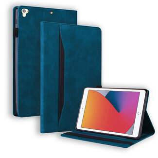 Case2go Case2go - Tablet hoes geschikt voor Apple iPad 9.7 (2017/2018) - Business Wallet Book Case - Met pasjeshouder - Donker Blauw
