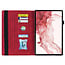 Case2go - Tablet hoes geschikt voor Samsung Galaxy Tab S9/S9 FE - Business Wallet Book Case - Met pasjeshouder - Rood