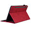 Case2go - Tablet hoes geschikt voor Samsung Galaxy Tab S9/S9 FE - Business Wallet Book Case - Met pasjeshouder - Rood