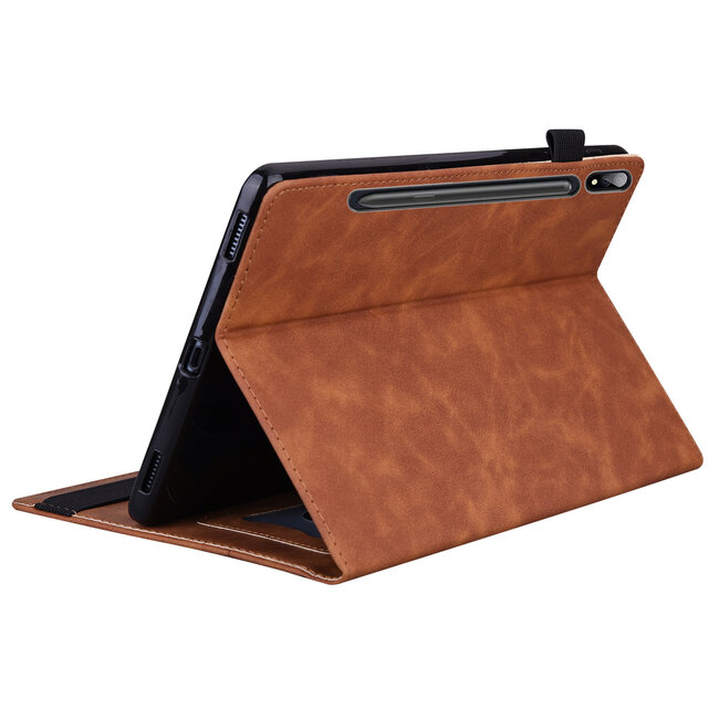 Case2go - Tablet hoes geschikt voor Lenovo Tab P12 Pro - Business Wallet Book Case - Met pasjeshouder - Bruin
