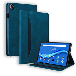 Case2go Case2go - Tablet hoes geschikt voor Lenovo Tab M10 Plus (3rd Gen) - Business Wallet Book Case - Met pasjeshouder - Donker Blauw