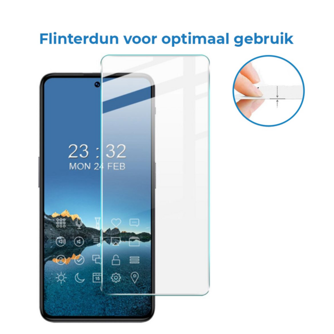 Case2go - Screenprotector geschikt voor OnePlus Nord 3 - Tempered Glass - Gehard Glas - Transparant
