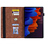 Case2go - Tablet hoes geschikt voor Samsung Galaxy Tab S7 Plus (2020) - Business Wallet Book Case - Met pasjeshouder - Bruin
