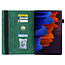 Case2go - Tablet hoes geschikt voor Samsung Galaxy Tab S7 Plus (2020) - Business Wallet Book Case - Met pasjeshouder - Groen