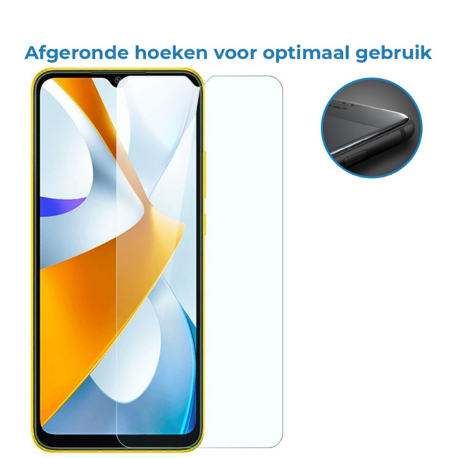 Case2go - Screenprotector geschikt voor Xiaomi Poco C40 - Tempered Glass - Gehard Glas - Transparant