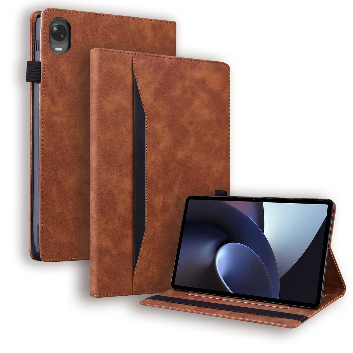 Case2go - Tablet hoes geschikt voor Oppo Pad 11 (2022) - Business Wallet Book Case - Met pasjeshouder - Bruin afbeelding
