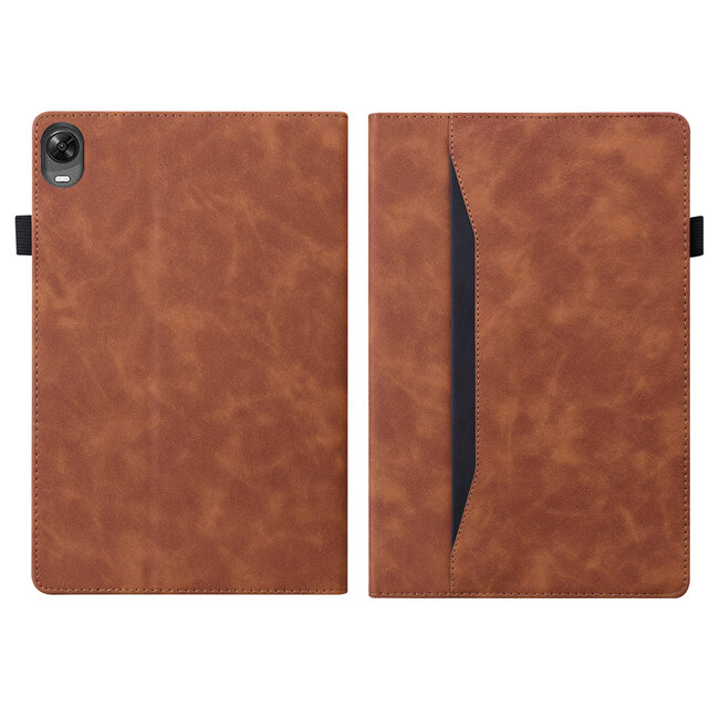 Case2go - Tablet hoes geschikt voor Oppo Pad 11 (2022) - Business Wallet Book Case - Met pasjeshouder - Bruin
