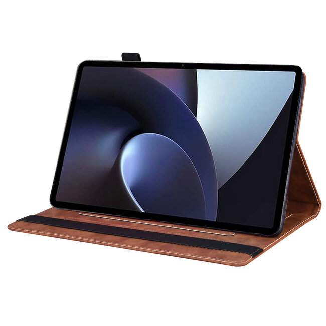 Case2go - Tablet hoes geschikt voor Oppo Pad 11 (2022) - Business Wallet Book Case - Met pasjeshouder - Bruin