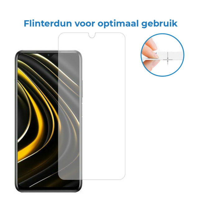 Case2go - Screenprotector geschikt voor Xiaomi Poco M5s - Tempered Glass - Gehard Glas - Transparant
