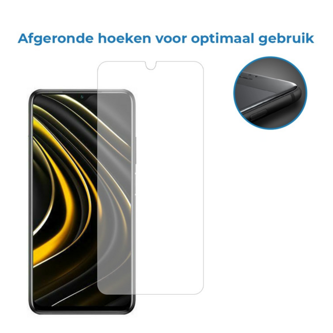 Case2go - Screenprotector geschikt voor Xiaomi Poco M5s - Tempered Glass - Gehard Glas - Transparant
