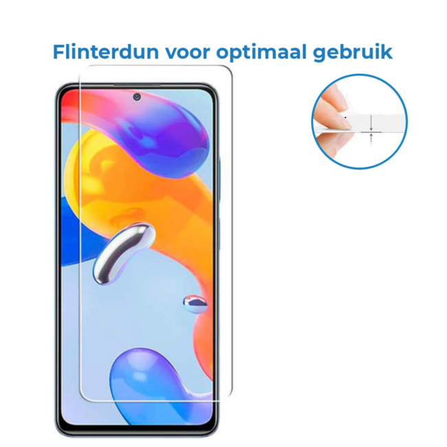 Case2go - Screenprotector geschikt voor Xiaomi Redmi Note 11T Pro - Tempered Glass - Gehard Glas - Transparant