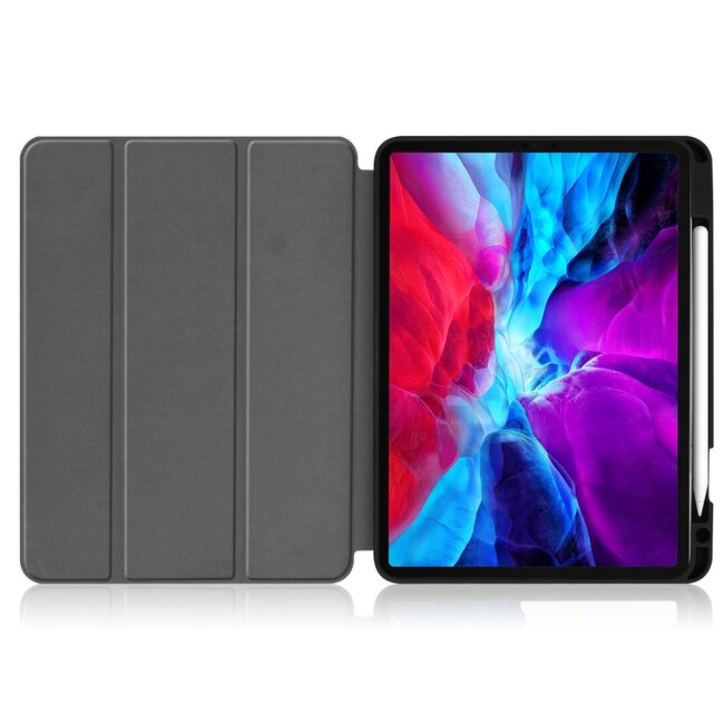 Case2go - Hoes voor de Apple iPad Pro 11 inch (2022) - Tri-Fold Book Case - met Apple Pencil Houder - Rose Goud