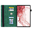 Case2go - Tablet hoes geschikt voor Samsung Galaxy Tab S9 Plus/S9 FE Plus (2023) - Business Wallet Book Case - Met pasjeshouder - Groen