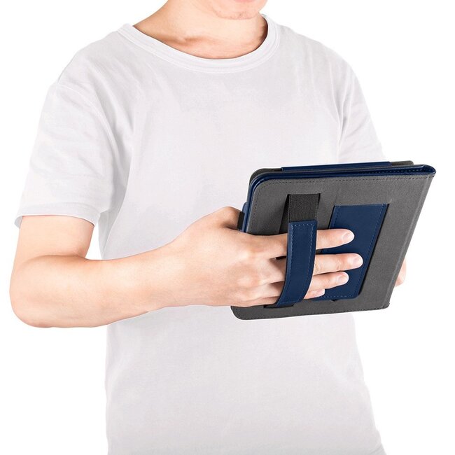 Case2go - E-reader hoes geschikt voor Pocketbook Inkpad 4/ Inkpad color 2 en 3 - Sleepcover - Auto/Wake functie - Met handstrap - Donker Blauw