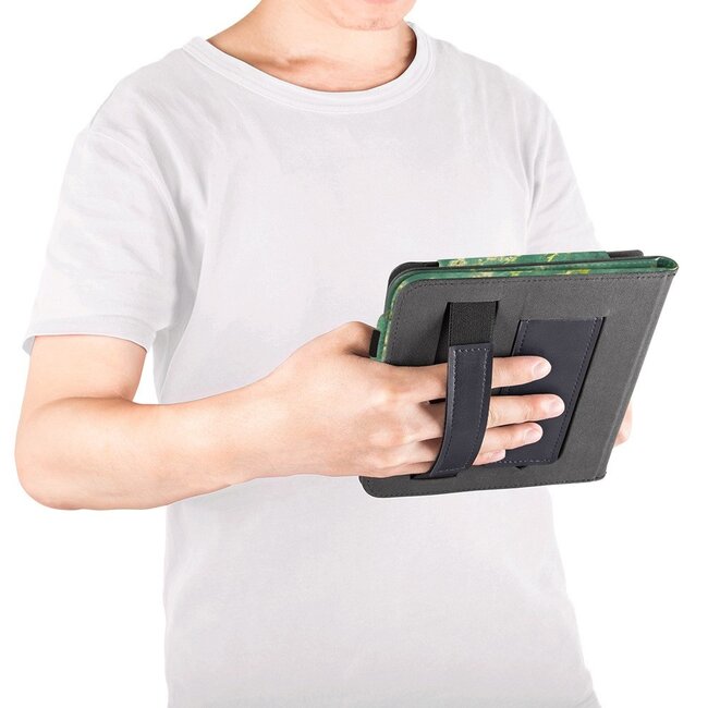 Case2go - E-reader hoes geschikt voor Pocketbook Inkpad 4/ Inkpad color 2 en 3 - Sleepcover - Auto/Wake functie - Met handstrap - Witte Bloesem