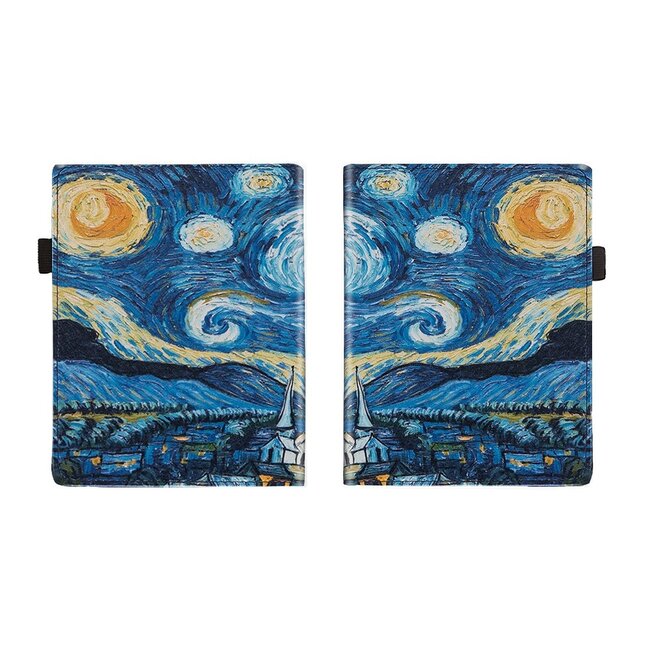 Case2go - E-reader hoes geschikt voor Pocketbook Inkpad 4/ Inkpad color 2 en 3 - Sleepcover - Auto/Wake functie - Met handstrap - Sterrenhemel