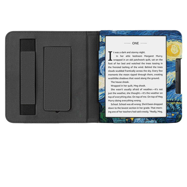 Case2go - E-reader hoes geschikt voor Tolino Epos 3 - Sleepcover - Auto/Wake functie - Met handstrap - Sterrenhemel
