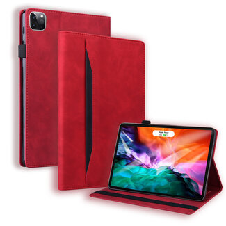 Case2go Case2go - Tablet hoes geschikt voor Apple iPad Pro 12.9 (2022) - Business Wallet Book Case - Met Pasjeshouder - Rood
