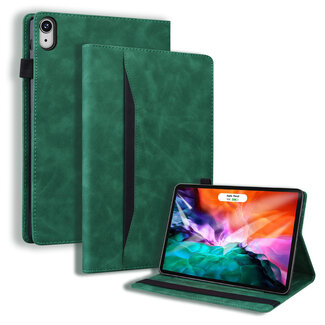 Case2go Case2go - Tablet hoes geschikt voor Apple iPad Mini 6 (2021) - Business Wallet Book Case - Met pasjeshouder - Groen