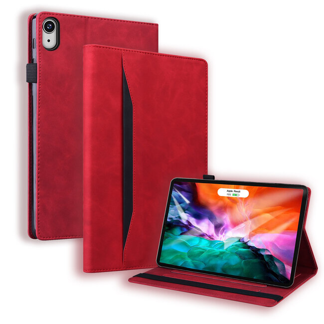 Case2go - Tablet hoes geschikt voor Apple iPad Mini 6 (2021) - Business Wallet Book Case - Met pasjeshouder - Rood