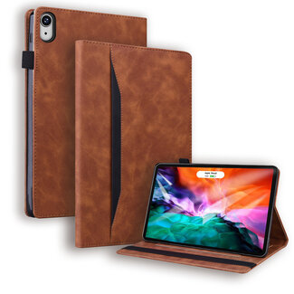 Case2go Case2go - Tablet hoes geschikt voor Apple iPad Mini 6 (2021) - Business Wallet Book Case - Met pasjeshouder - Bruin