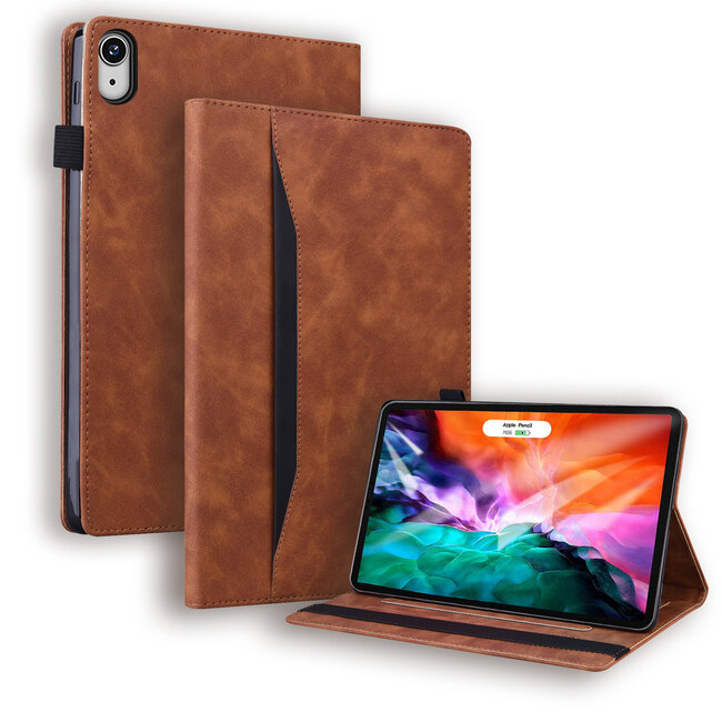 Case2go - Tablet hoes geschikt voor Apple iPad Mini 6 (2021) - Business Wallet Book Case - Met pasjeshouder - Bruin