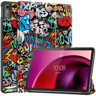 Case2go Case2go - Tablet hoes geschikt voor Lenovo Tab M10 5G - Tri-Fold Book Case - Auto/Wake functie - Graffiti