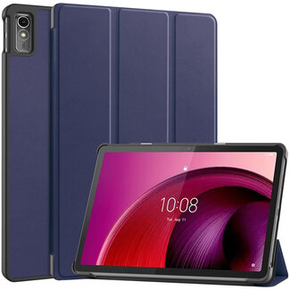 Case2go Case2go - Tablet hoes geschikt voor Lenovo Tab M10 5G - Tri-Fold Book Case - Auto/Wake functie - Donker Blauw