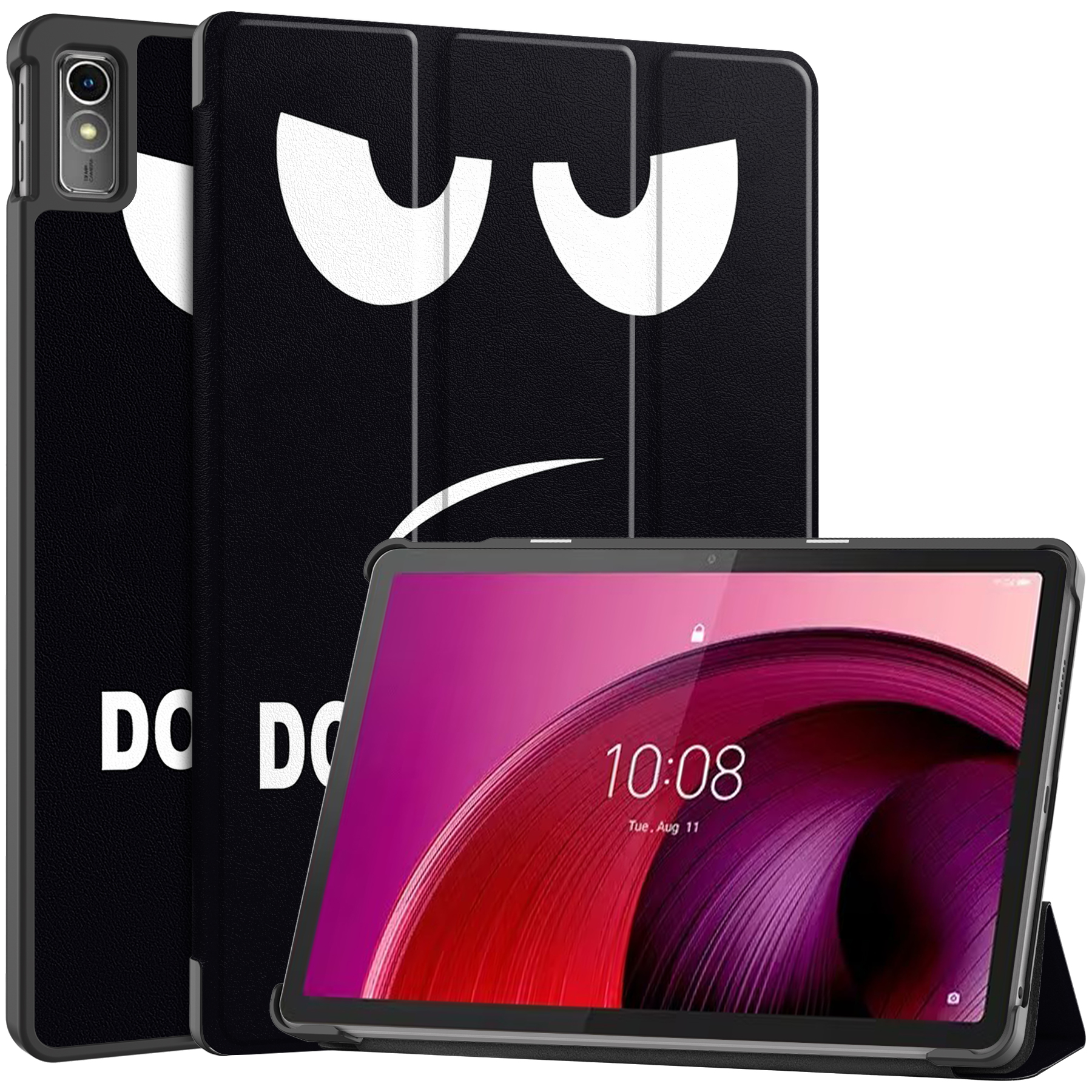Case2go - Tablet hoes geschikt voor Lenovo Tab M10 5G - Tri-Fold Book Case - Auto/Wake functie - Don't touch me afbeelding