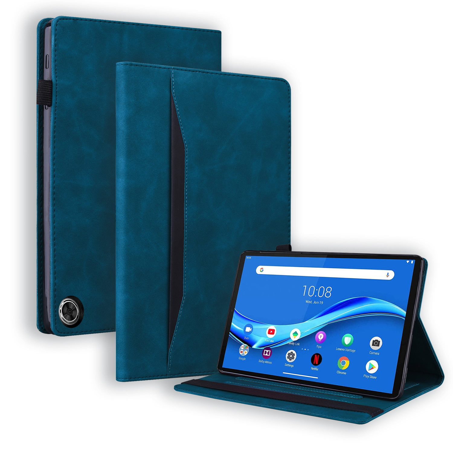 Case2go - Hoes geschikt voor Amazon Fire Max 11 (2023) - Business Wallet Book Case - Met pasjeshouder - Donker Blauw afbeelding