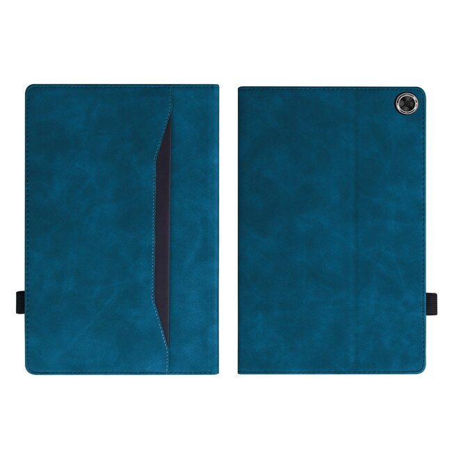 Case2go - Hoes geschikt voor Amazon Fire Max 11 (2023) - Business Wallet Book Case - Met pasjeshouder - Donker Blauw