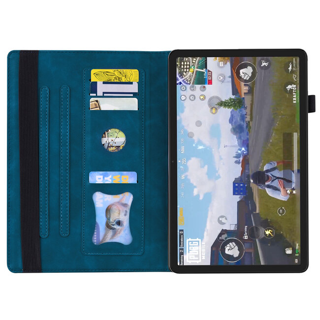 Case2go - Hoes geschikt voor Amazon Fire Max 11 (2023) - Business Wallet Book Case - Met pasjeshouder - Donker Blauw