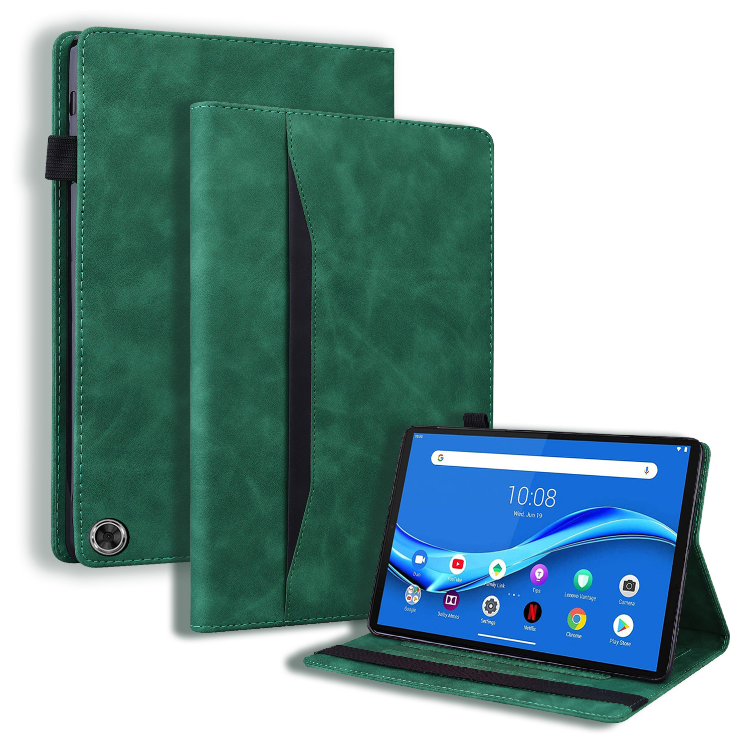 Case2go - Hoes geschikt voor Amazon Fire Max 11 (2023) - Business Wallet Book Case - Met pasjeshouder - Groen afbeelding