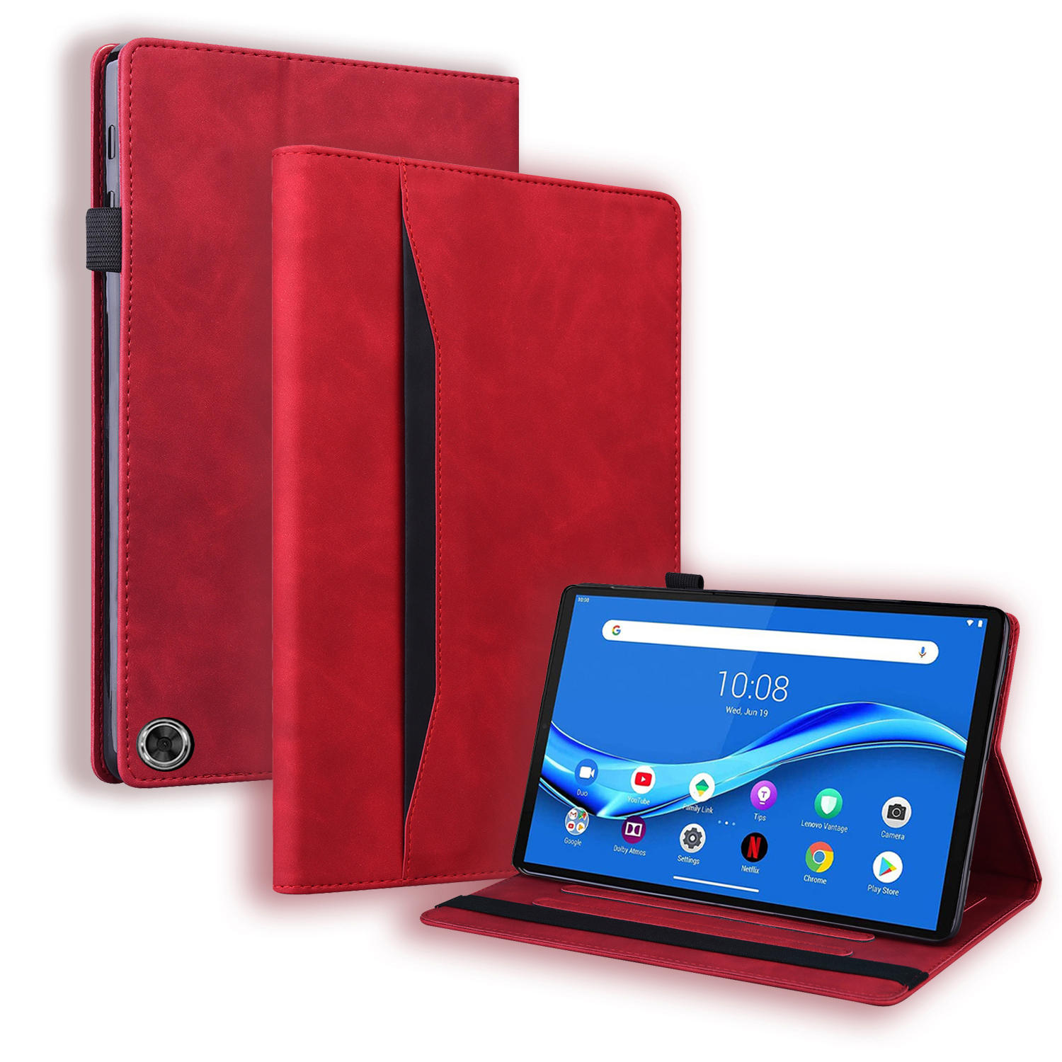 Case2go - Hoes geschikt voor Amazon Fire Max 11 (2023) - Business Wallet Book Case - Met pasjeshouder - Rood afbeelding