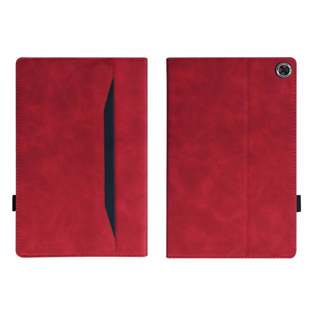 Case2go - Hoes geschikt voor Amazon Fire Max 11 (2023) - Business Wallet Book Case - Met pasjeshouder - Rood