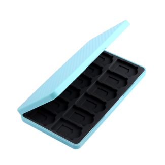 Case2go Case2go - Nintendo Switch Game Card hoes - Nintendo Switch case met 24 vakjes - Blauw