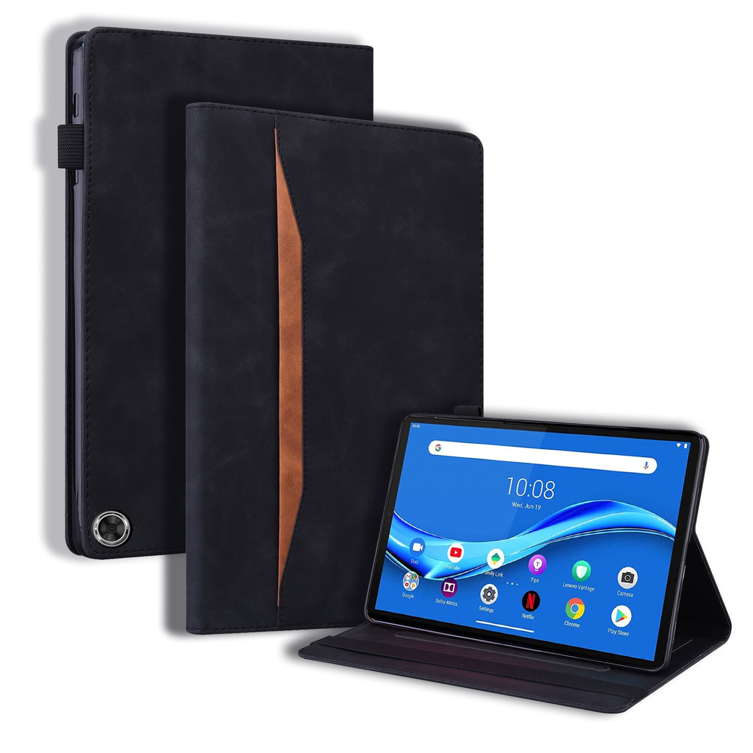 Case2go - Hoes geschikt voor Amazon Fire Max 11 (2023) - Business Wallet Book Case - Met pasjeshouder - Zwart afbeelding
