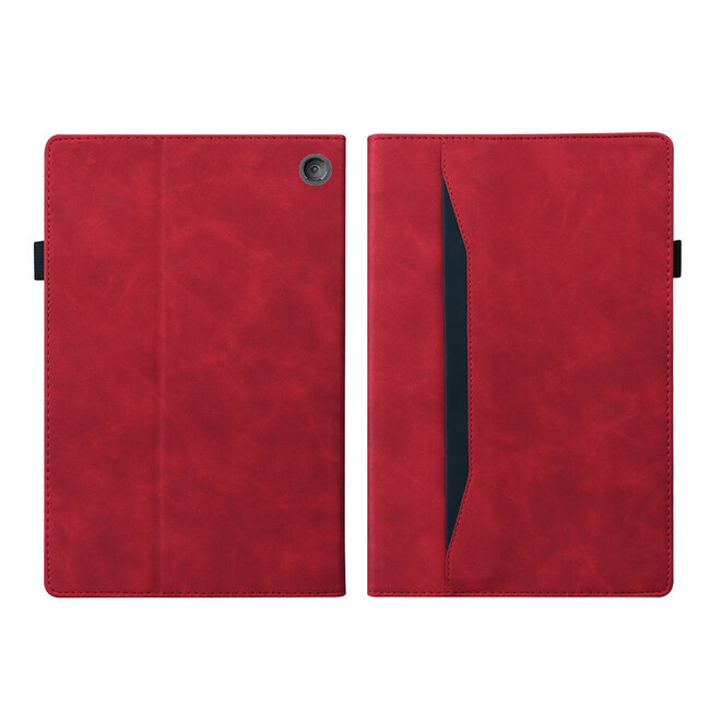 Case2go - Hoes geschikt voor Amazon Fire 7 (2022) - Business Wallet Book Case - Met pasjeshouder - Rood