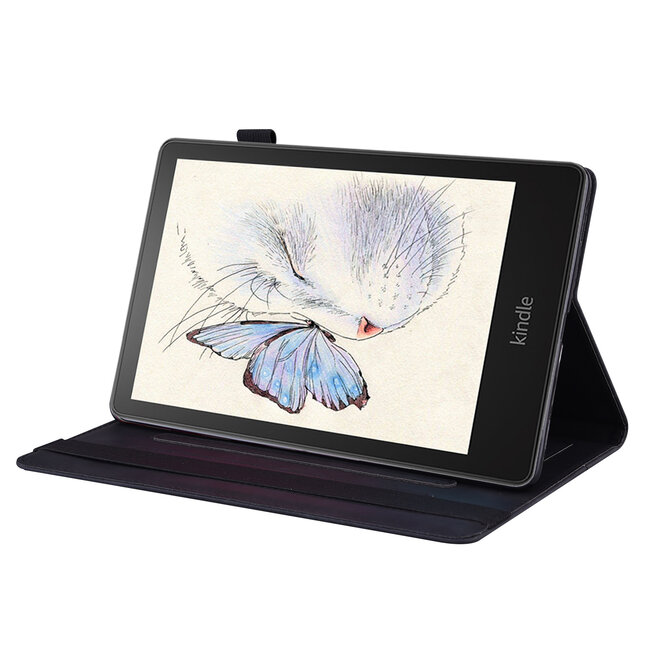 Case2go - Hoes geschikt voor Kindle Paperwhite (2021) - Business Wallet Book Case - Met pasjeshouder - Zwart