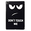 Case2go - Tablet hoes geschikt voor Samsung Galaxy Tab A9 (2023) - Tri-fold hoes met auto/wake functie - 8 inch - Don't touch me